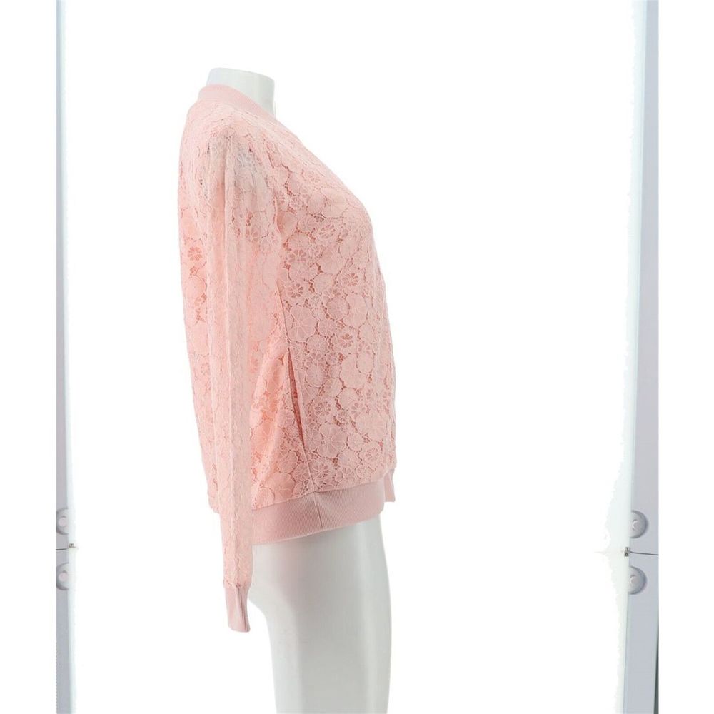 Isaac Mizrahi Lace Bomber Jacket Rosewater A485790I - Picture 7 of 9